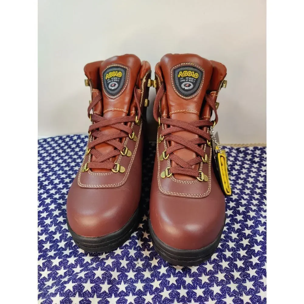 Asolo Brown Leather Hiking Boots with Gold Hardware